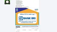 Penelusuran klaim link pendaftaran kupon undian BRI Festival berhadiah mobil BMW sampai umroh.