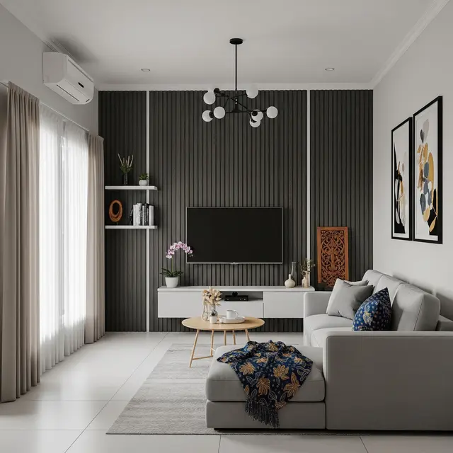 9 Ide Desain Dinding PVC Ruang Tamu, Interior Terlihat Lebih Modern dan Estetik