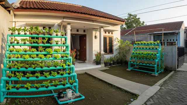 Inspirasi Kebun Rumah Sambut Tahun Baru 2026 yang Lebih Hijau Model Hidroponik Sederhana