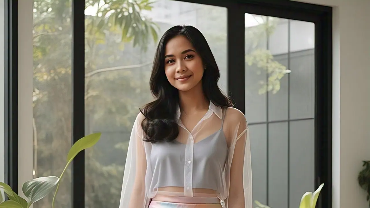 Sheer Layering: Blouse Transparan & Rok Satin
