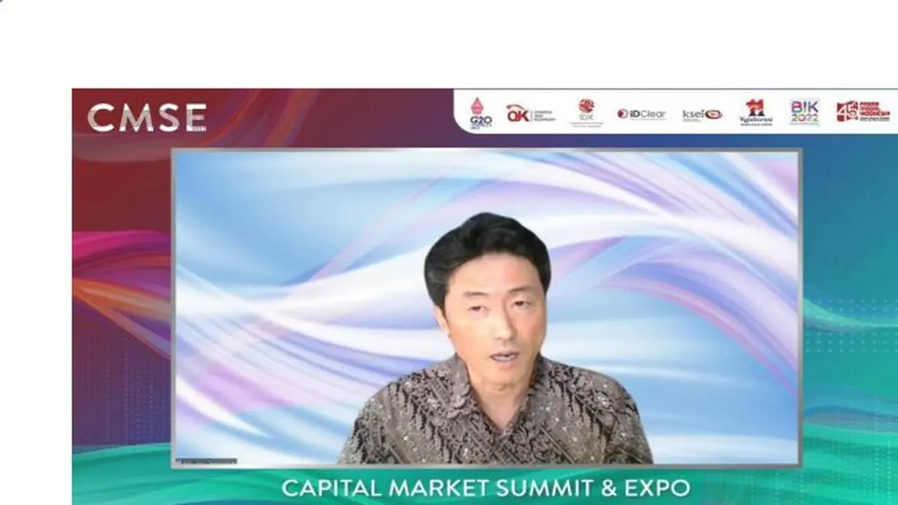 Country Director, Asian Development Bank (ADB) Indonesia, Jiro Tominaga dalam Capital Market Summit & Expo 2022, Jumat (14/10/2022). (Foto: tangkapan layar/ Elga N)