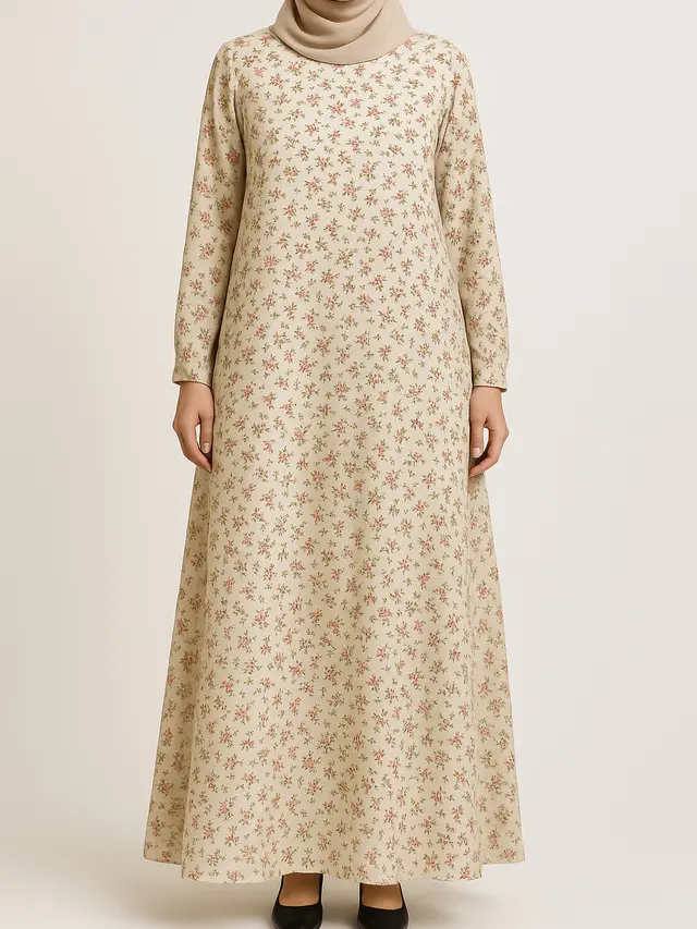 Gamis untuk Tubuh Bentuk Buah Pear