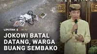 Jokowi meminta maaf kepada warga Lampung karena batal mendatangi lokasi pertemuan di Lampung Timur. Merespons pembatalan itu, warga kecewa hingga membanting sembako.