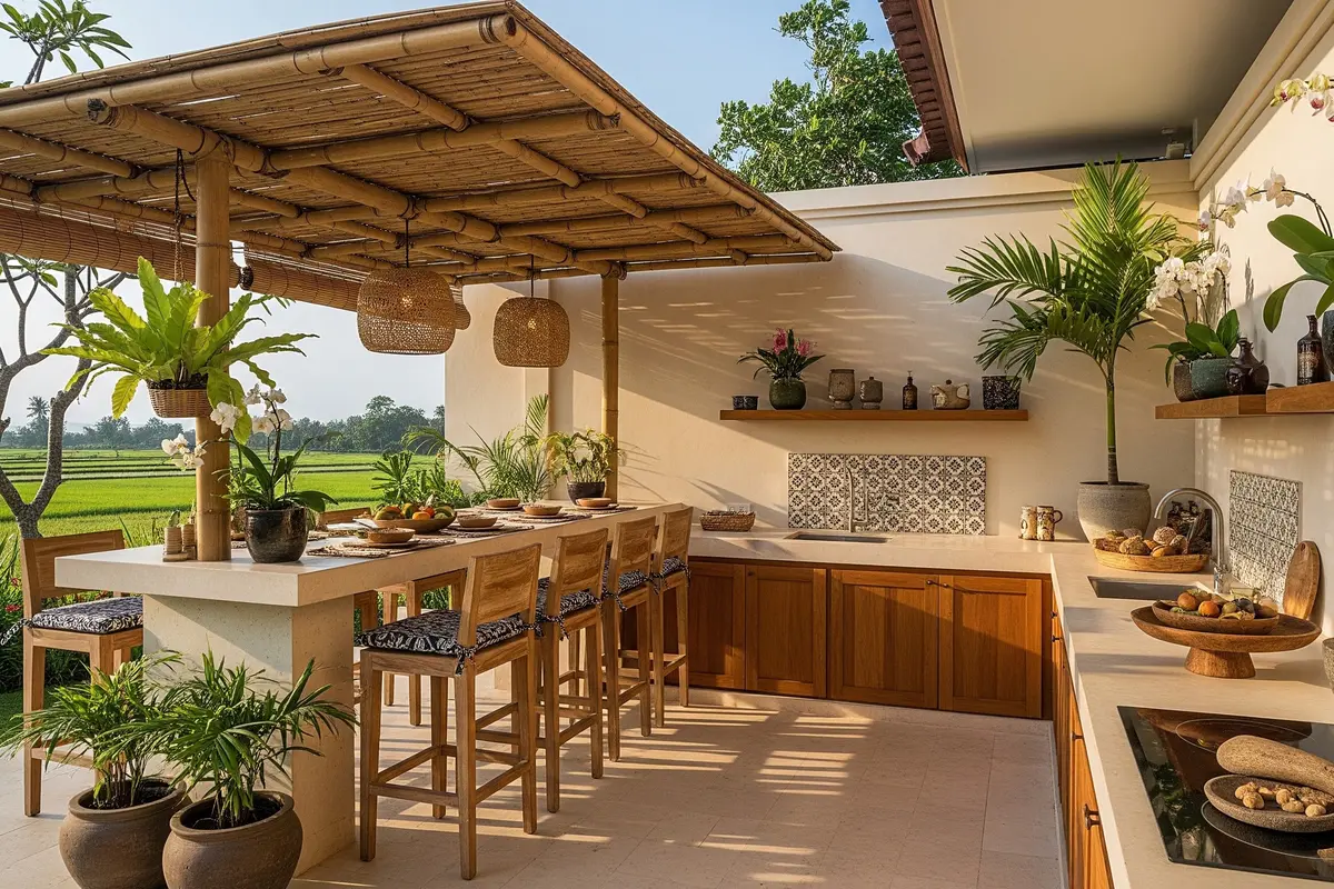 Desain Dapur Luar Rumah yang Nyaman untuk Masak Harian/Gemini AI