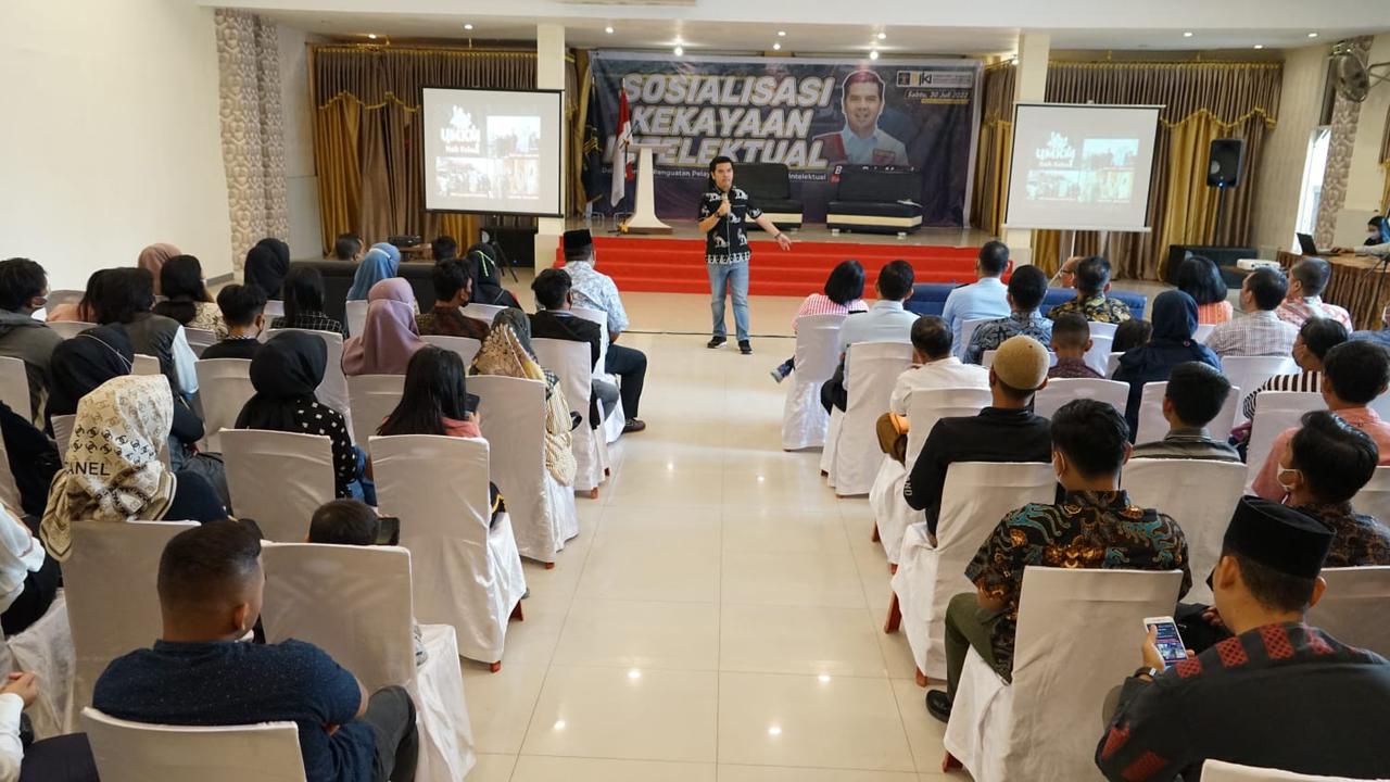 Bane Raja Manalu, saat sosialisasi kekayaan intelektual di Marina Hotel, Kabupaten Asahan, Sumatera Utara, Sabtu (30/7/2022).