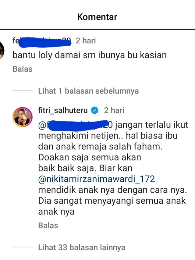 Pernyataan sikap Fitri Salhuteru soal konflik Nikita Mirzani dan Lolly. (Foto: Dok. Instagram @fitri_salhuteru)