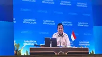 Prabowo saat menghadiri Sarasehan Kebangsaan 2.600 Rektor/Dekan/Dosen PTN & PTS Seluruh Indonesia. (Liputan6.com/Winda Nelfira)