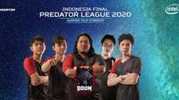 Tim BOOM Esports menjadi jawara nomor DotA 2 pada kualifikasi Indonesia Predator League 2020.  (FOTO / Acer)