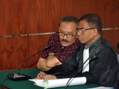 Terdakwa dugaan korupsi pembangunan Dermaga Sabang Heru Sulaksono  di Pengadilan Tipikor Jakarta, Kamis (2/10) (Liputan6.Com/Miftahul Hayat) 