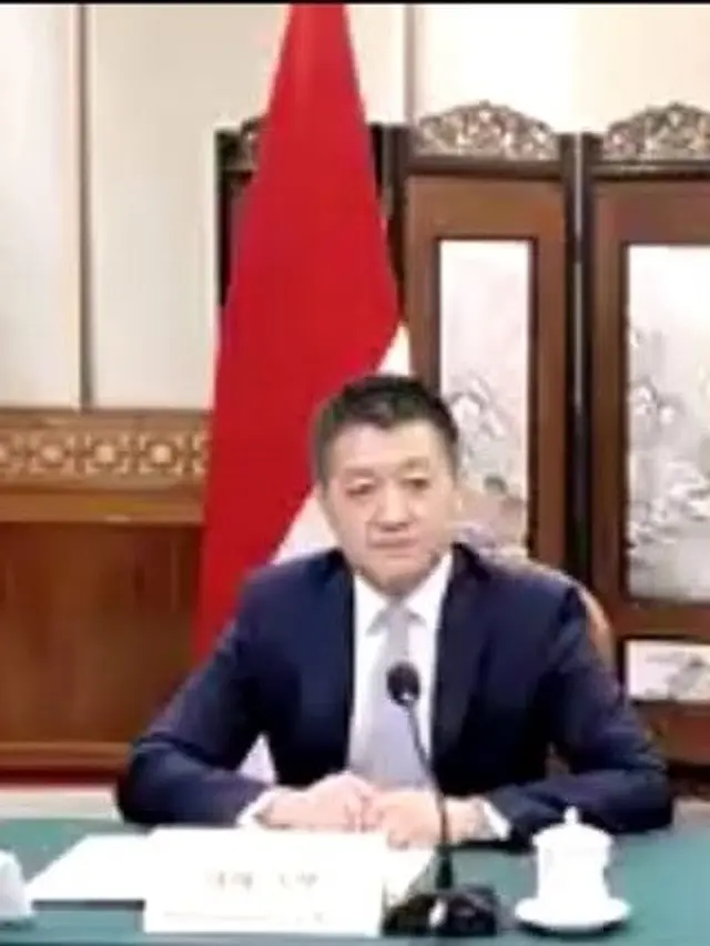 Duta Besar China untuk Indonesia Lu Kang dalam konferensi pers Kamis (31/3/2022). (Liputan6.com/Screen Grab)