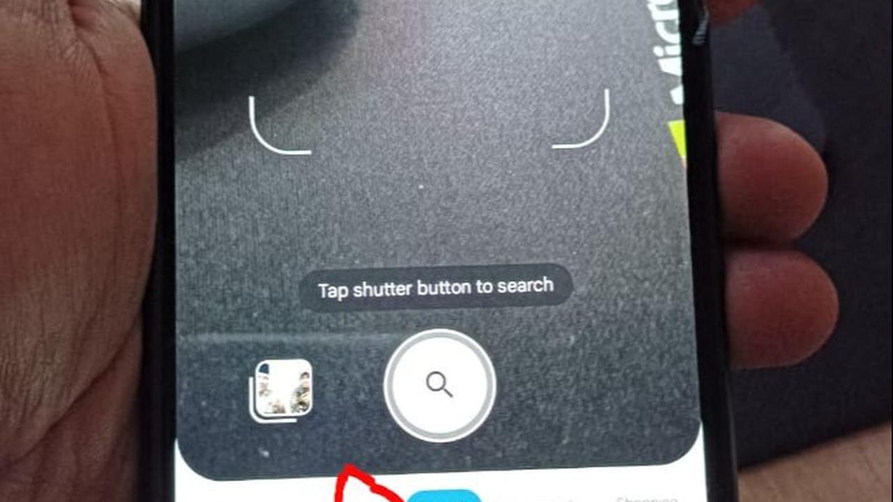 Pilih tombol Teks pada layar di Google Lens