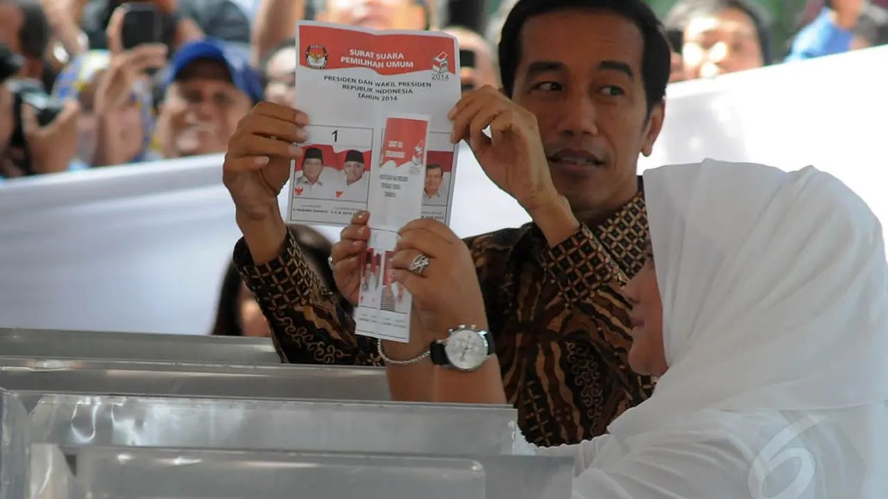 Jokowi Nyoblos Tanpa 'Kotak-kotak'