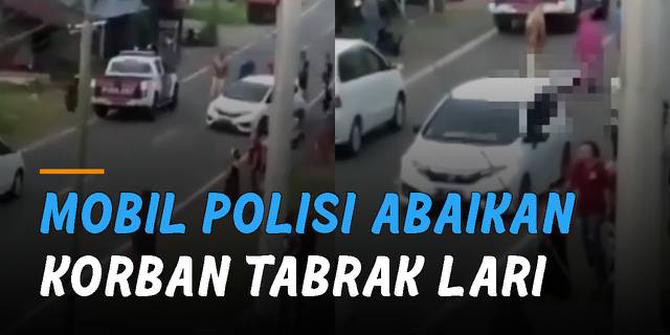 VIDEO: Sedang Melintas di Jalan, Diduga Mobil Polisi Abaikan Korban Tabrak Lari