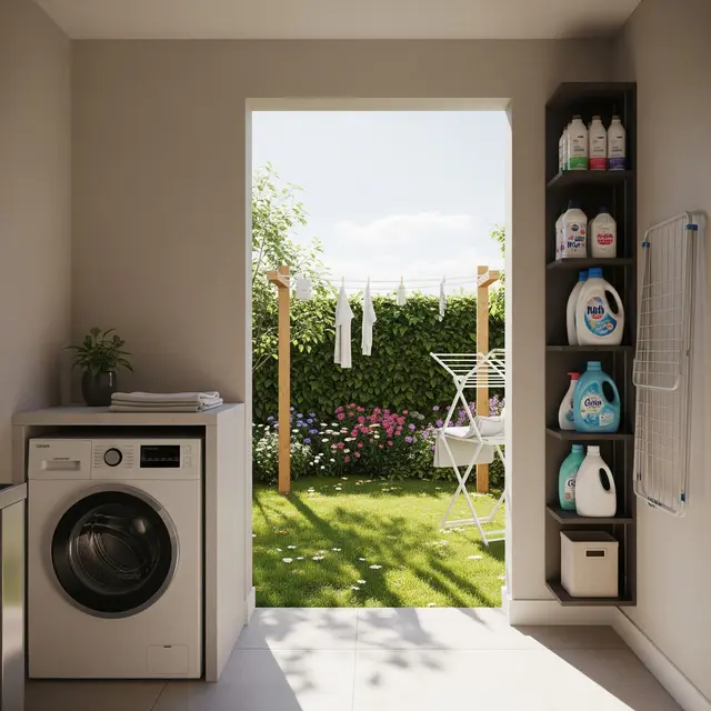 Ide Ruang Cuci Kecil 1×2 Meter (Image by Gemini AI)