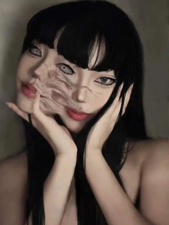 Seorang perempuan melakukan cosplay karakter Tomie (Foto Dok: Instagram/_yuokko)