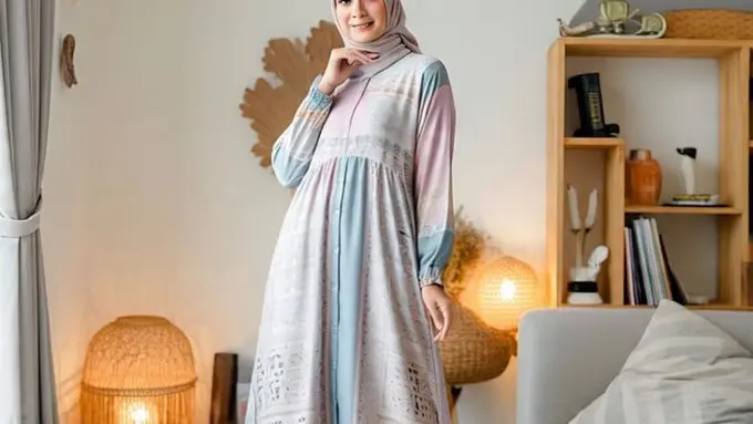 Ilustrasi Gamis Oversize (Sumber Gambar: Meta AI)