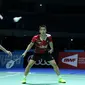 Ganda putra Indonesia, Kevin Sanjaya Sukamuljo/Marcus Fernaldi Gideon, menelan kekalahan pada laga kedua Grup A BWF Super Series Finals 2016 di Dubai, UEA, Kamis (15/12/2016). (PBSI)