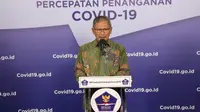 Juru Bicara Pemerintah untuk Penanganan COVID-19 Achmad Yurianto saat konferensi pers Corona di Graha BNPB, Jakarta, Senin (15/6/2020). (Dok Badan Nasional Penanggulangan Bencana/BNPB)