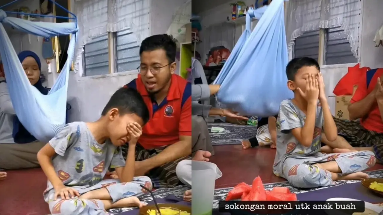 Momen haru bocah bisa puasa seharian penuh