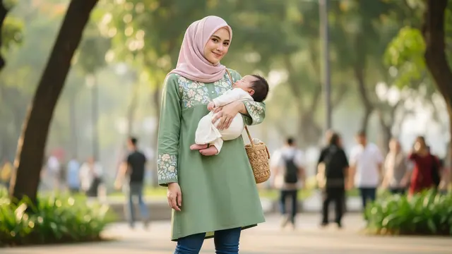 8 Inspirasi Tunik Lebaran Anti Pasaran untuk Ibu Muda Aktif, Stylish di Hari Raya