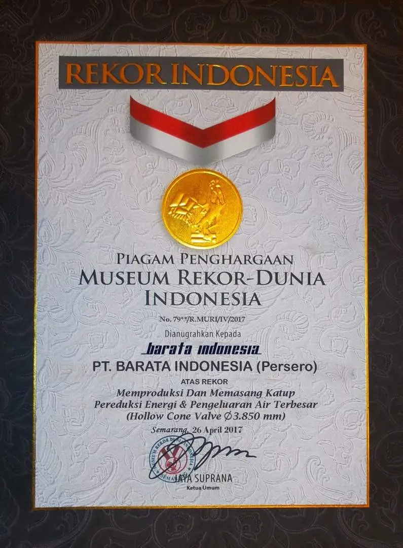 Barata Indonesia dapat penghargaan MURI