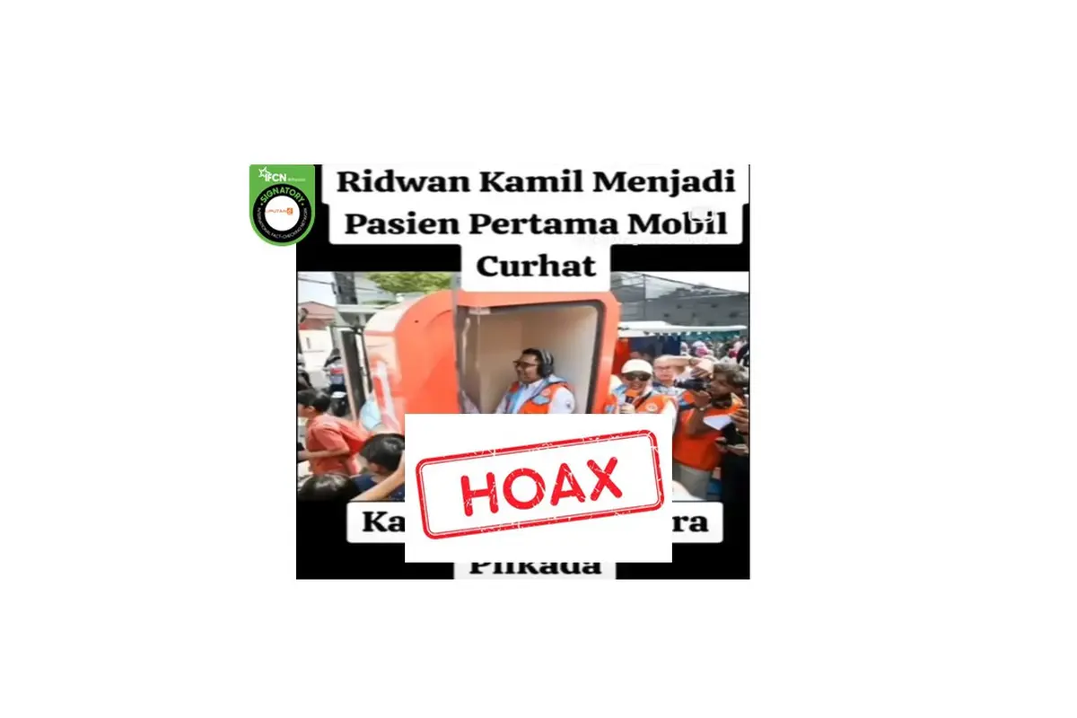 Cek Fakta foto Ridwan Kamil jadi pasien mobil curhat