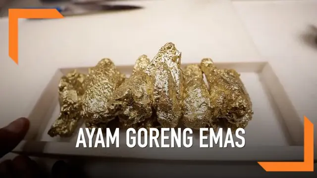 Sebuah restoran menyajikan menu ayam goreng yang dibalut dengan bumbu serta ditaburi dengan serbuk emas 24 karat. Dalam satu porsinya, ayam goreng emas ini dibanderol harga sekitar 1000 dolar atau sekitar Rp 14 juta.