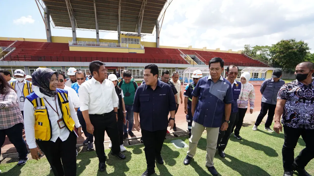 Ketua Umum PSSI, Erick Thohir Tinjau Stadion Gelora Sriwijaya Jakabaring