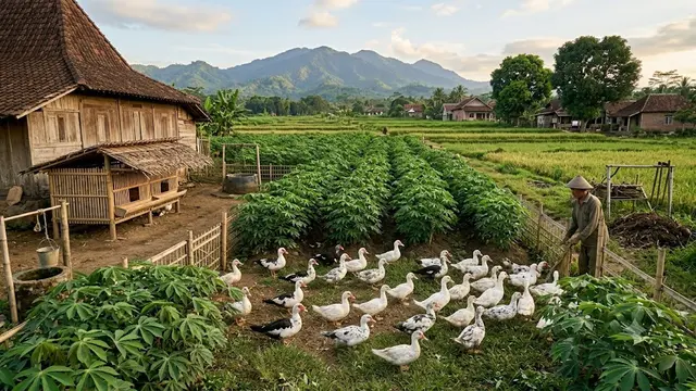 Ternak Entok dan Kebun Singkong