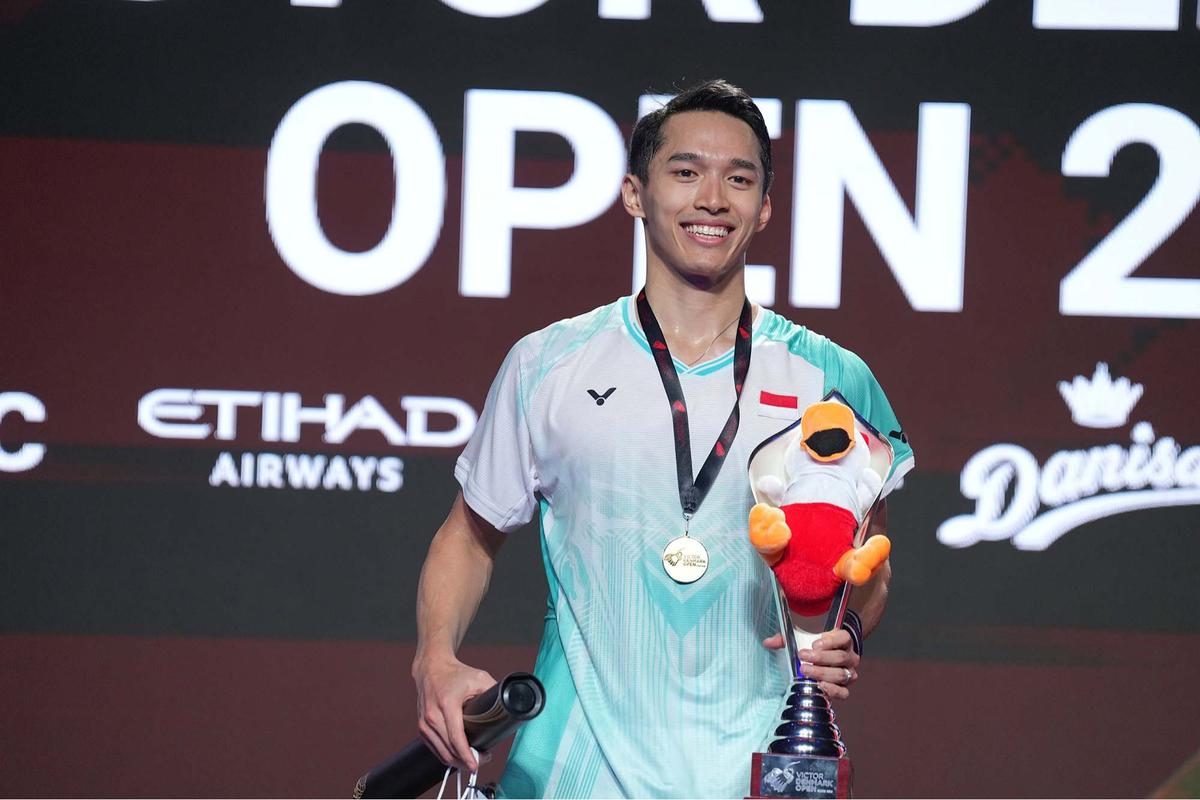 FOTO: Jonatan Christie Persembahkan Satu-Satunya Gelar untuk Indonesia di Denmark Open 2025