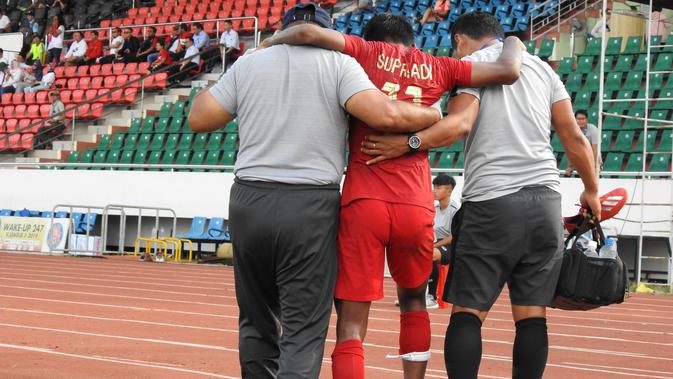 Gelandang Timnas Indonesia U-18, Mochamad Supriadi, diragukan tampil melawan Myanmar karena mengalami cedera. (dok. PSSI)