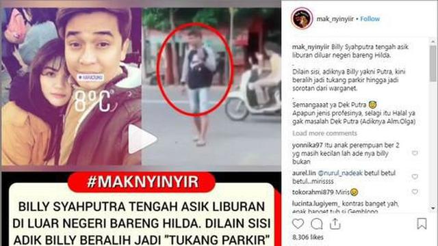 Adik Billy Syahputra disebut-sebut sebagai tukang parkir (Instagram/ @mak_nyinyir)