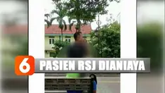 Tak lama, dua petugas keamanan lainnya datang dengan sepeda motor dan justru langsung memukul pasien gangguan jiwa hingga nyaris terjatuh.
