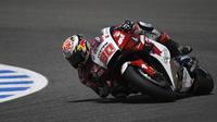 Takaaki Nakagami berhasil menjadi yang tercepat di FP3 MotoGP Spanyol (AFP)