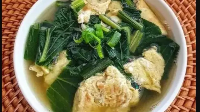 Resep Olahan Sawi Hijau, Caisim Kuah Telur.