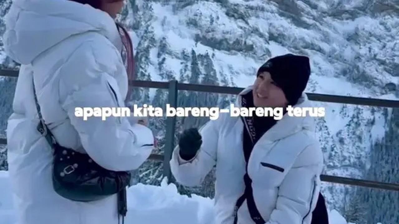 7 Potret Brisia Jodie Lamaran Ulang di Swiss, Romantis Berlatar Gunung Salju
