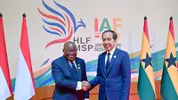 Presiden Joko Widodo (Jokowi) melakukan pertemuan bilateral dengan Presiden Ghana Nana Addo Dankwa Akufo-Addo di Ruang Casablanca, Hotel Mulia Nusa Dua Bali, Senin, (2/9/2024).