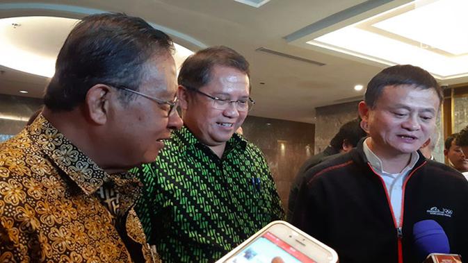 Pertemuan Jack Ma dengan Menkominfo Rudiantara di Jakarta. Liputan6.com/Agustinus Mario Damar