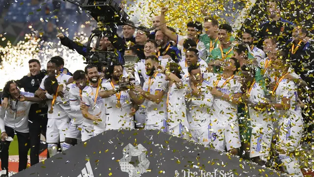 FOTO: Real Madrid Juara Piala Super Spanyol Usai Taklukkan Athletic Bilbao