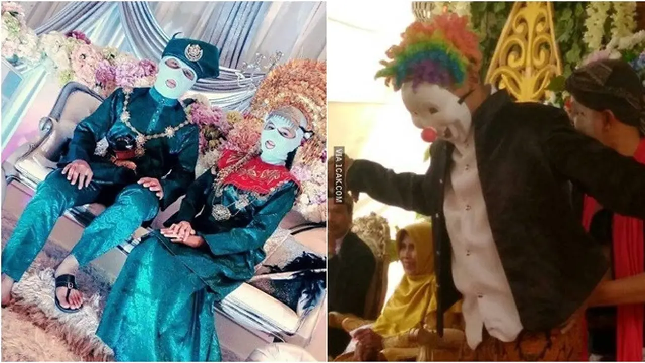 6 Gaya Nyeleneh Pengantin di Pelaminan Ini Bikin Tamu Undangan Ngakak