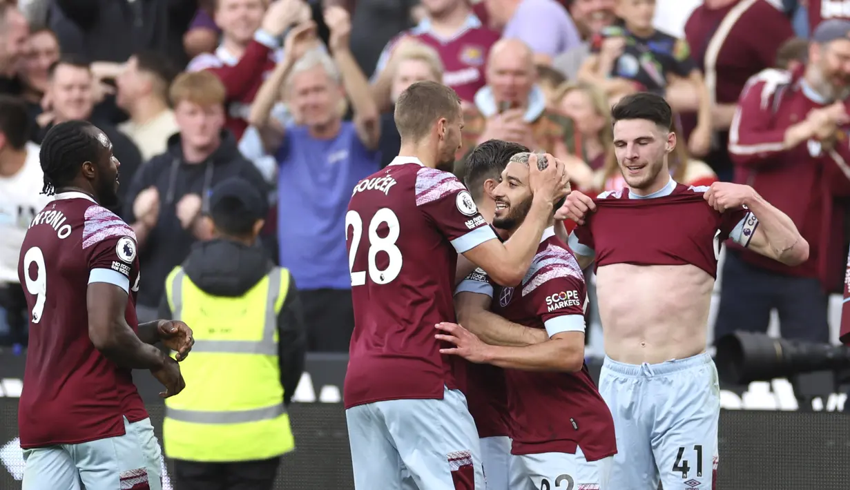 Gol tunggal West Ham dicetak oleh Said Benrahma di menit ke 27. (AP Photo/Ian Walton)