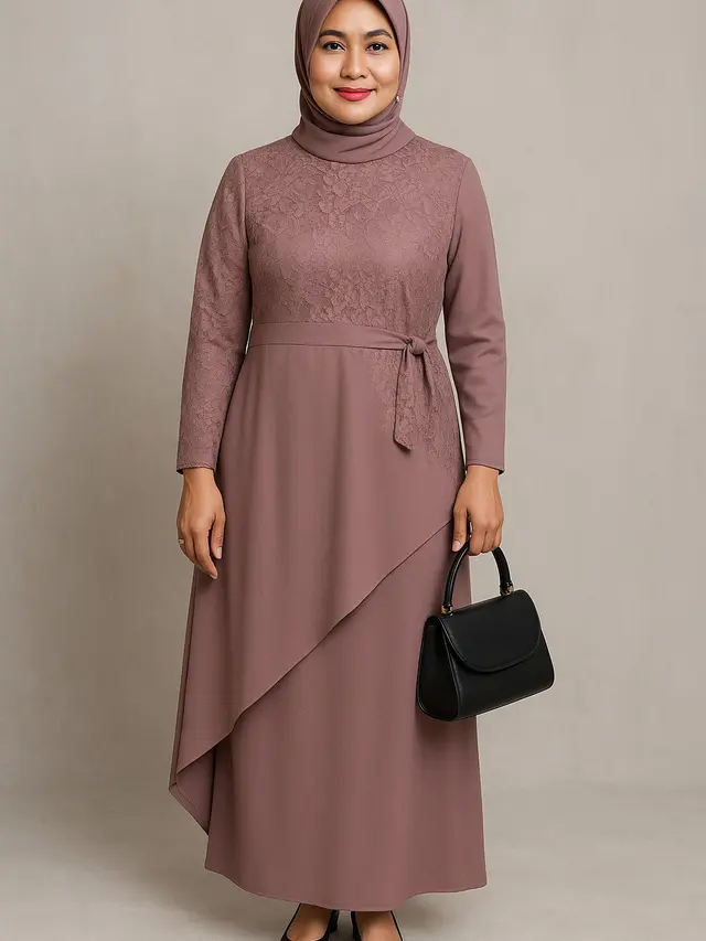 Rekomendasi Gamis Brokat Tali Samping untuk Ibu-ibu Usia 40 Tahun (Foto: ChatGPT)