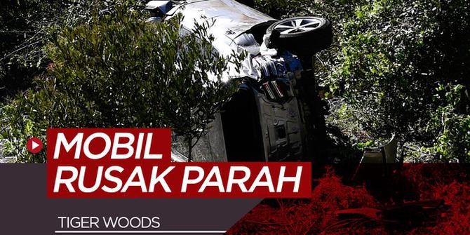 VIDEO: Penampakan Mobil Pegolf Tiger Woods yang Ringsek Usai Kecelakaan di Los Angeles