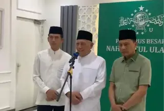 Ketua Umum Pengurus Besar Nahdlatul Ulama (PBNU) KH Abdul Hakim Mahfudz atau Gus Kikin di Kantor PBNU, Jakarta. (Dok. Istimewa)