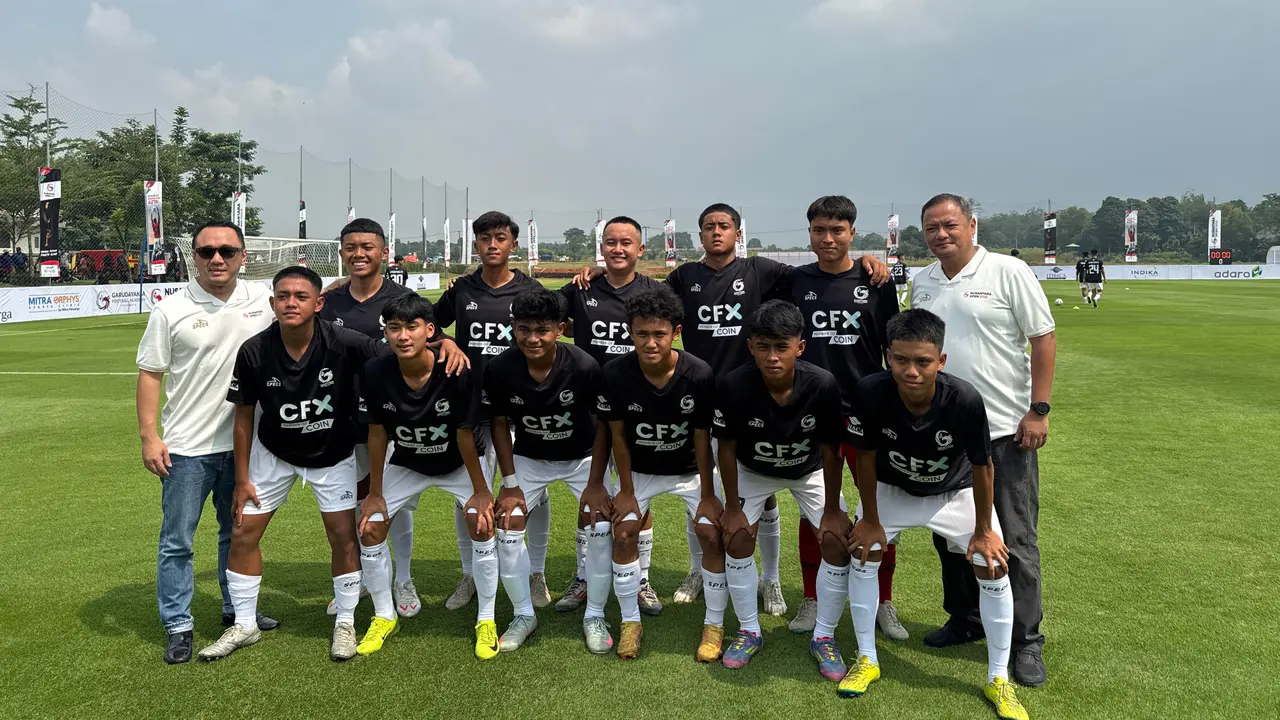 PT Central Finansial X atau Bursa CFX memberikan dukungannya kepada akademi sepak bola Garudayaksa dan penyelenggaraan turnamen Nusantara Open 2025. Dok CFX