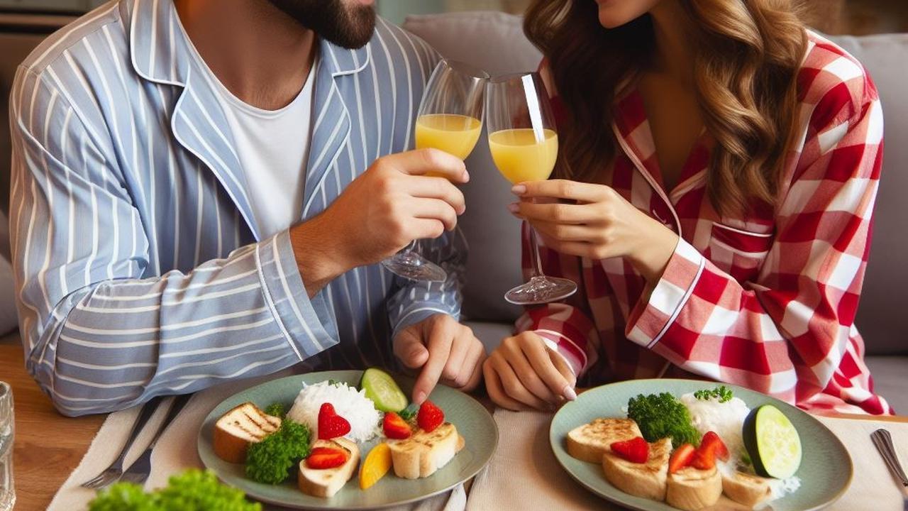 Ilustrasi Pasangan Sedang Makan Malam