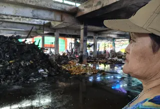 Mujilah, pedagang korban kebakaran Pasar Kramat Jati (Foto: Rio Ferdinand/Liputan6.com)