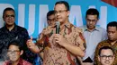 Gubernur DKI Jakarta terpilih Anies Baswedan memberi keterangan saat mengelar konferensi Pers di Rumah Borobudur, Jakarta, Senin (15/5). (Liputan6.com/Johan Tallo)