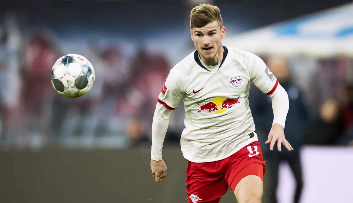 Timo Werner (53 juta euro) - Chelsea melabuhkan Werner dengan harga 53 juta euro dari RB Leipzig. Transfer tersebut membuat Werner menjadi pemain Jerman dengan transfer termahal sepanjang sejarah saat ini. (AFP/Odd Andersen)