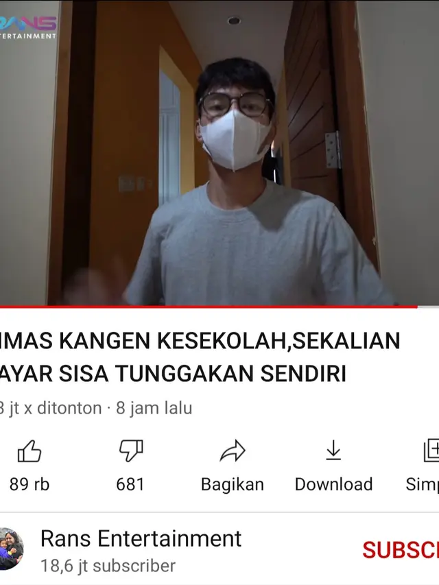 Konten Dimas Ahmad. (Foto: YouTube Rans Entertainment)